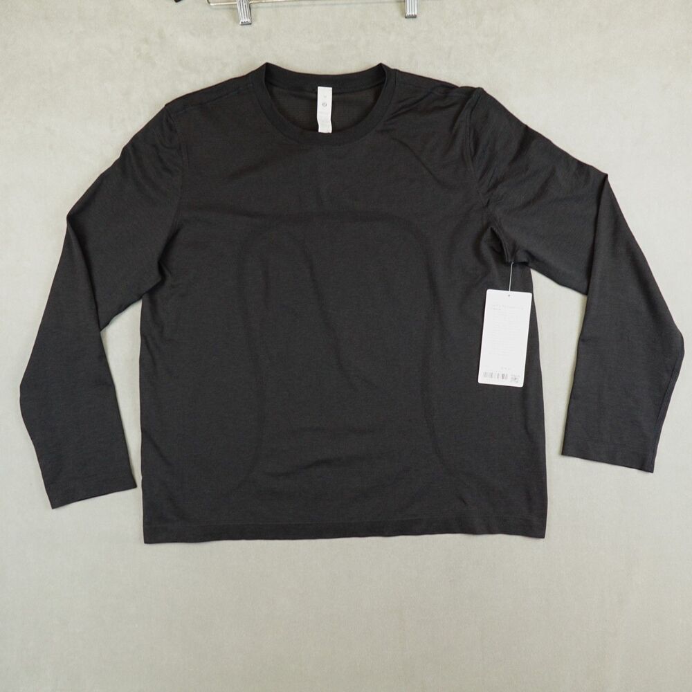 NWT Lululemon Swiftly Relaxed Long Sleeve Shirt Black Size 10 Silverescent